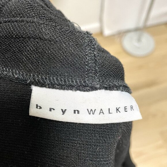 BRYN WALKER 100% Wool Open-Front Knit Cardigan Sweater Classic Black size Small - Picture 7 of 9